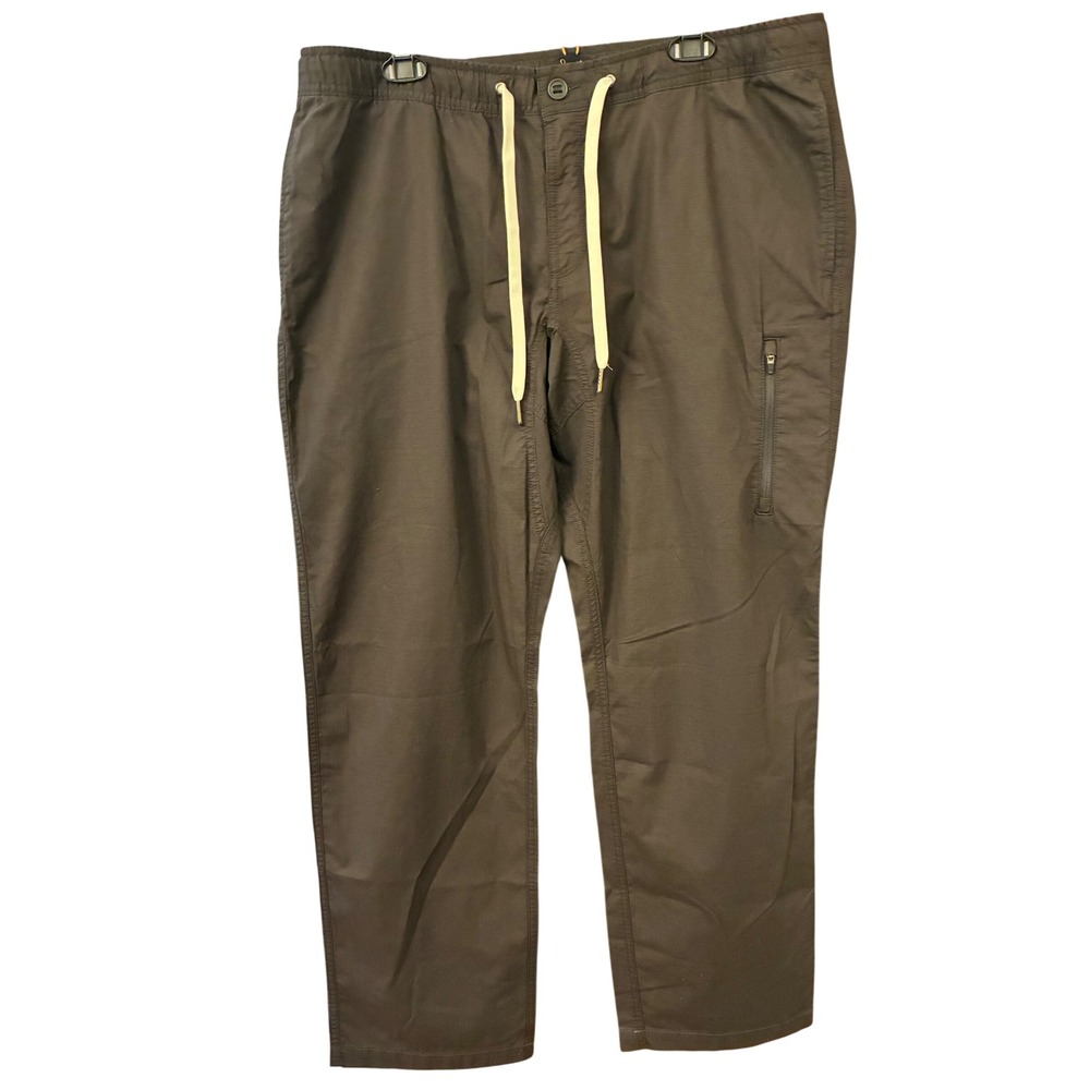 Quince Performance Tech Pants Mens XL Brown NEW Drawstring Elastic Waist 31"